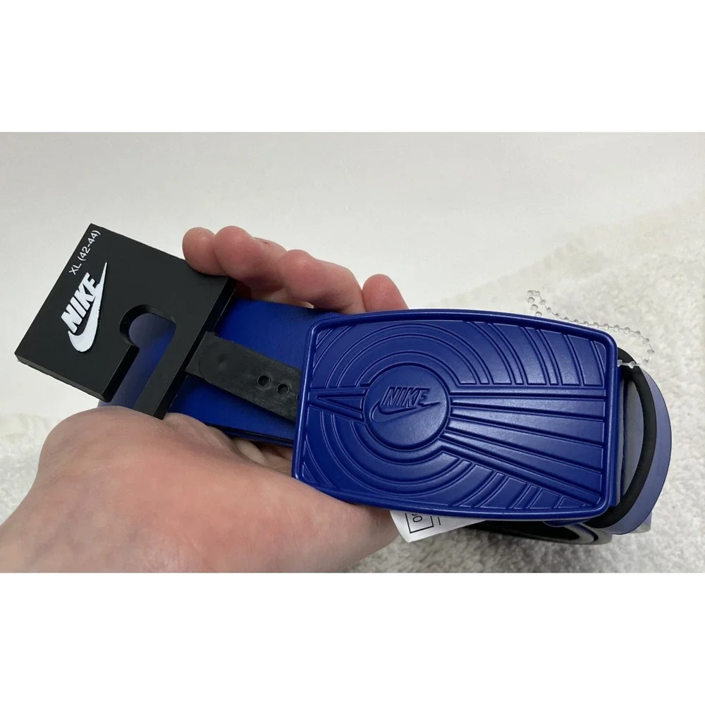 Nike Mens Size XL Blue Black Adjustable Golf Belt New